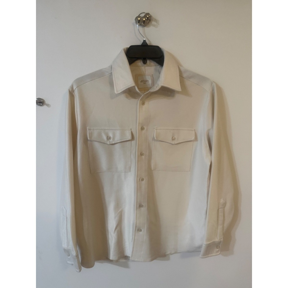 Artful Rebel Ivory Twill Button Down Shirt Long Sleeve Chest Pockets Womens S